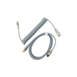 Coiled Cable & Straight Cable Type-C - Grey Silver